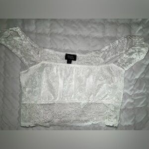 White lace crop top!